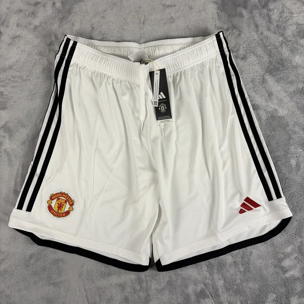 Adidas Manchester United Home Training Shorts White HR3678 Mens Large NWT